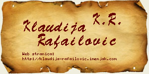 Klaudija Rafailović vizit kartica
